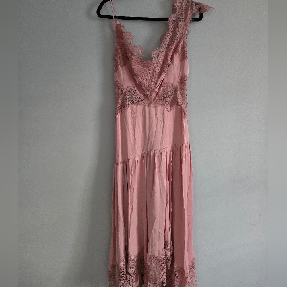 Anthropologie BHLDN Evelyn Lace V-neck High-low Midi Dress Medium - Picture 7 of 16